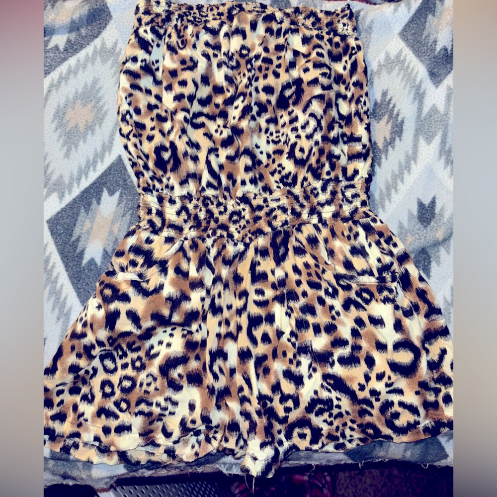Strapless Cheetah Romper